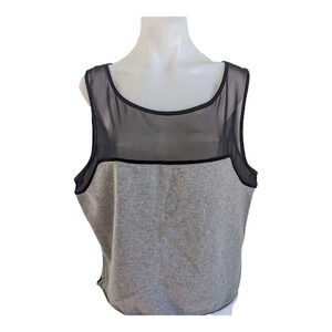 5 Preview 5Preview Medium Sheer Tank Top Black Grey Square Neckline Sleeveless